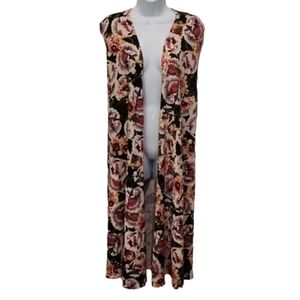 LULAROE Joy Floral Cardigan Vest Cover Up